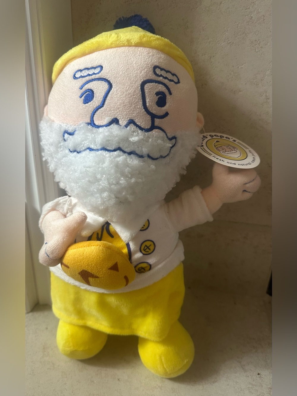 Beard Papa's Mascot Promotional Advertising Plush Character Yellow White Blue